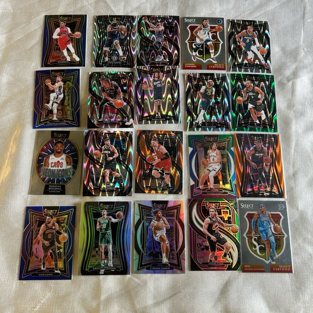 Lot of 107 2024-25 panini select basketball sports cards